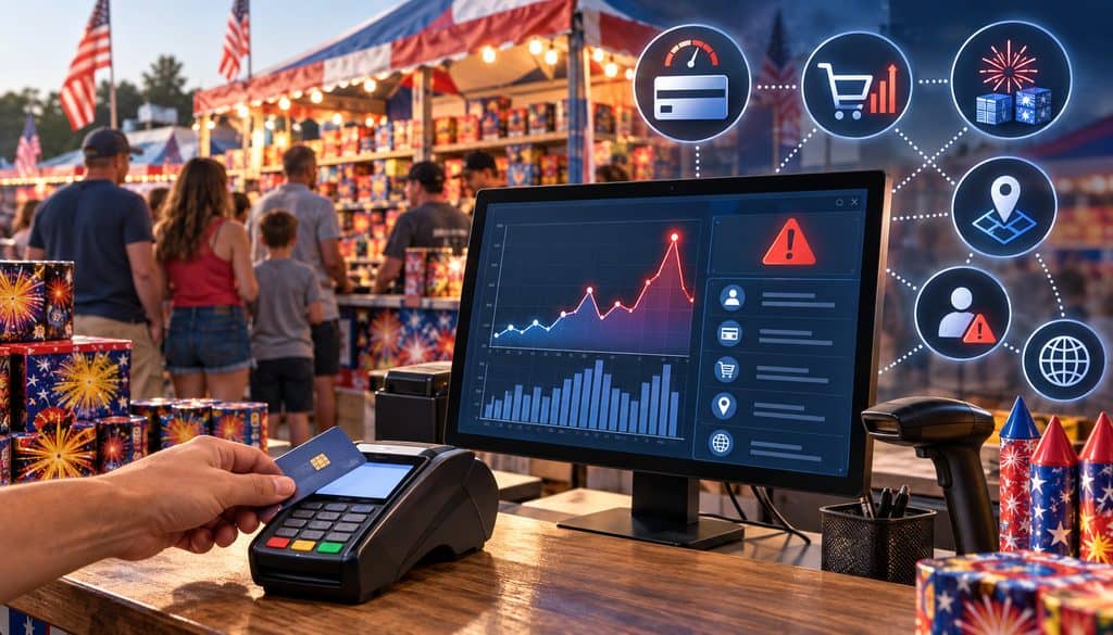 Fireworks sales velocity monitoring at a payment terminal